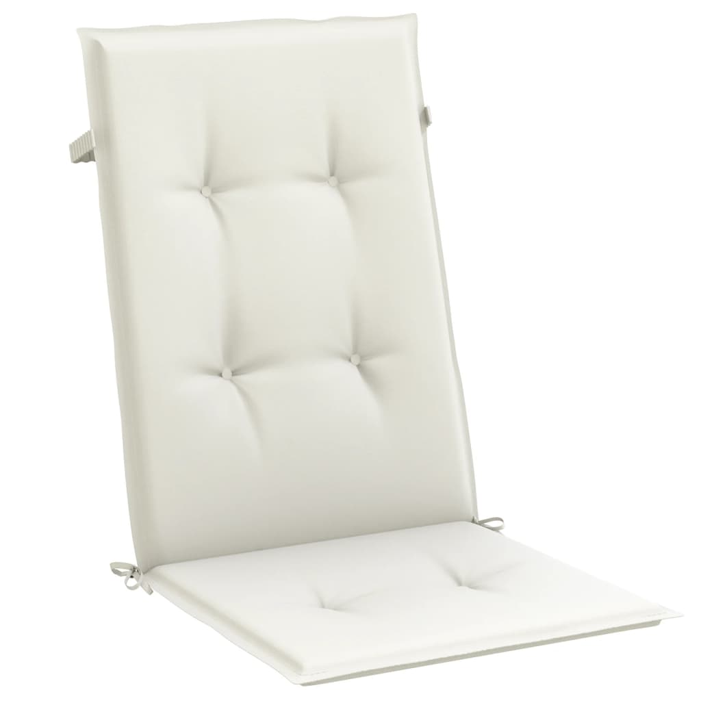 Cuscini Sedia Schiena Alta 6 Crema Mélange 120x50x4 Tessuto