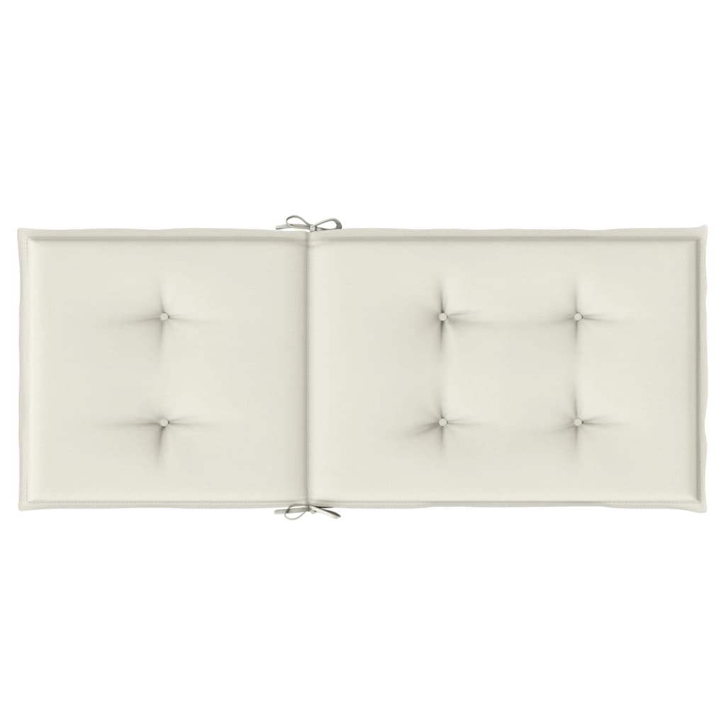 Cuscini Sedia Schiena Alta 6 Crema Mélange 120x50x4 Tessuto