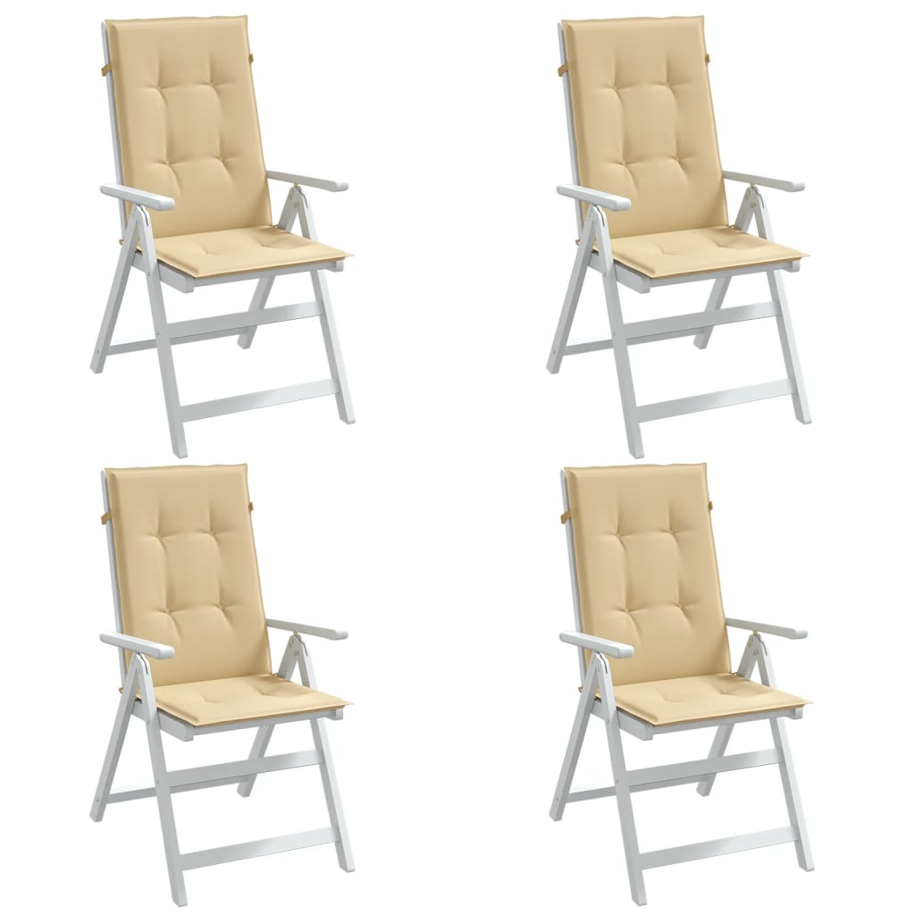 Cuscini Sedia Schiena Alta 4 Beige Mélange 120x50x4 Tessuto