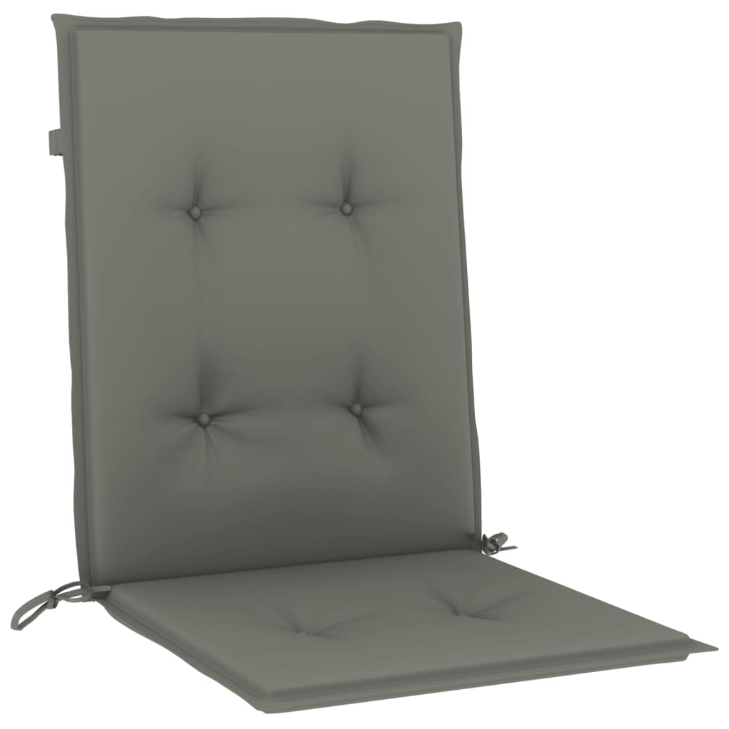 Cuscini Sedia Schiena Bassa 4 pz Grigio Mélange 100x50x4 cm
