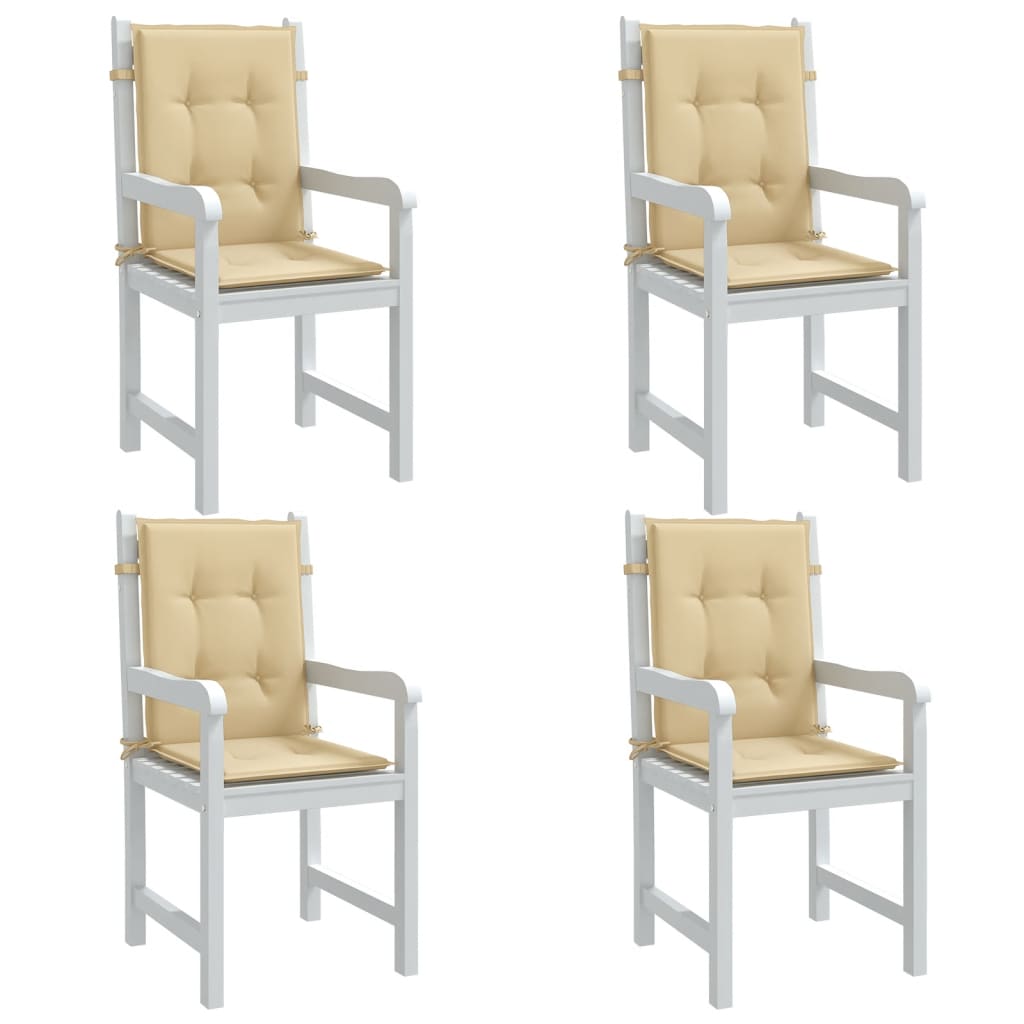 Cuscini Sedia Schiena Bassa 4 pz Beige Mélange 100x50x4 Tessuto