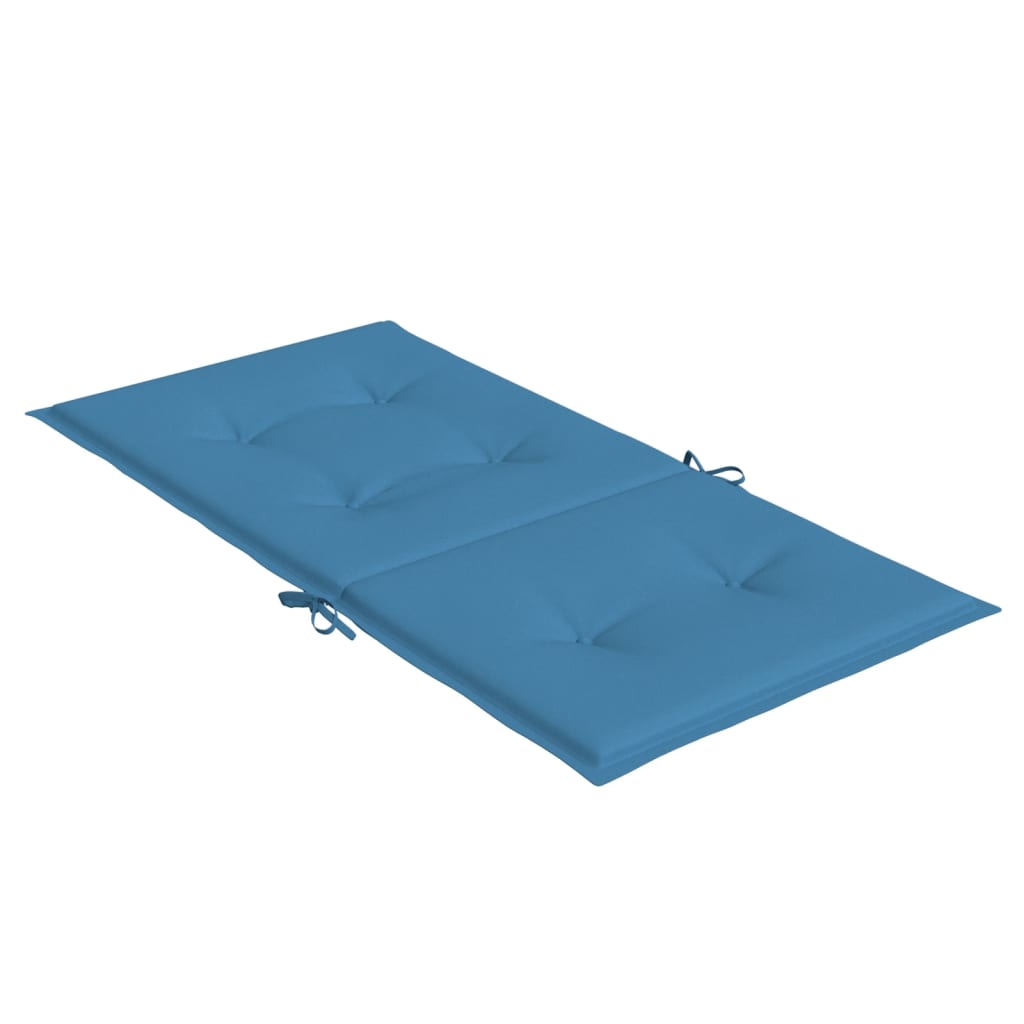 Cuscini Sedia Schiena Bassa 2 pz Blu Mélange 100x50x4 Tessuto