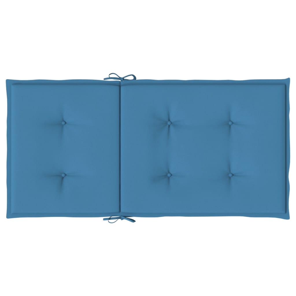 Cuscini Sedia Schiena Bassa 2 pz Blu Mélange 100x50x4 Tessuto