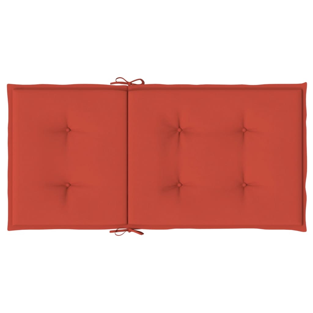 Cuscini Sedia Schiena Bassa 2 pz Rosso Mélange 100x50x4 Tessuto