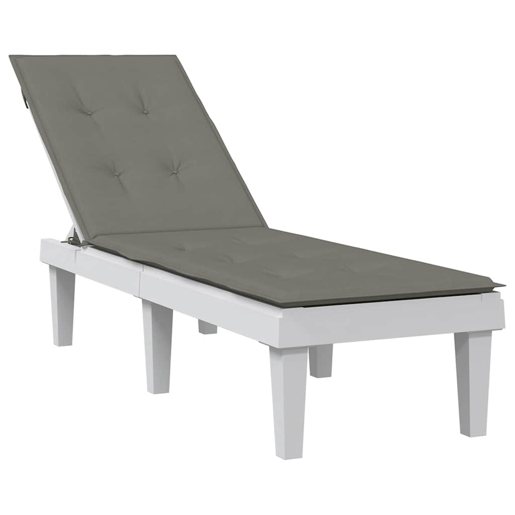 Cuscino per Sdraio Grigio Scuro Mélange (75+105) x 50 x 4 Tessuto
