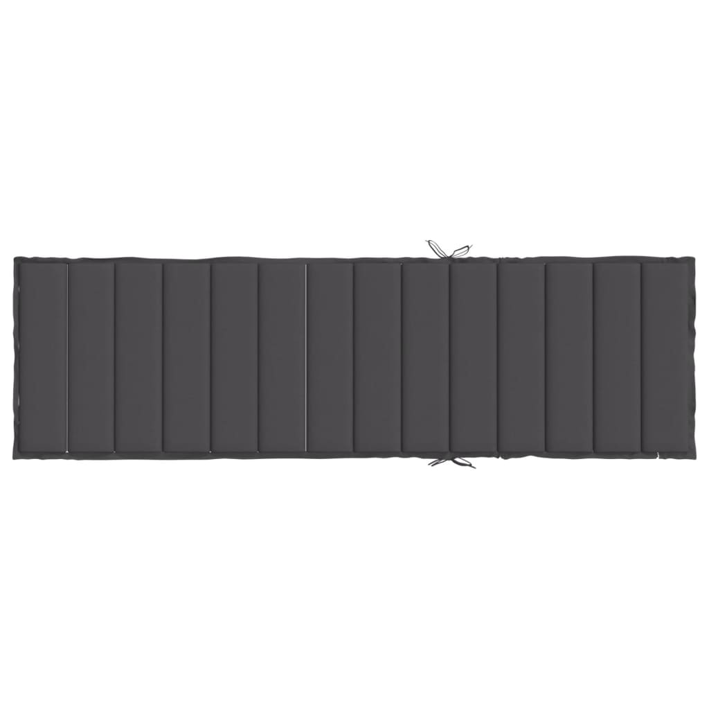 Cuscino per Lettino Antracite Mélange 200x50x4 cm in Tessuto
