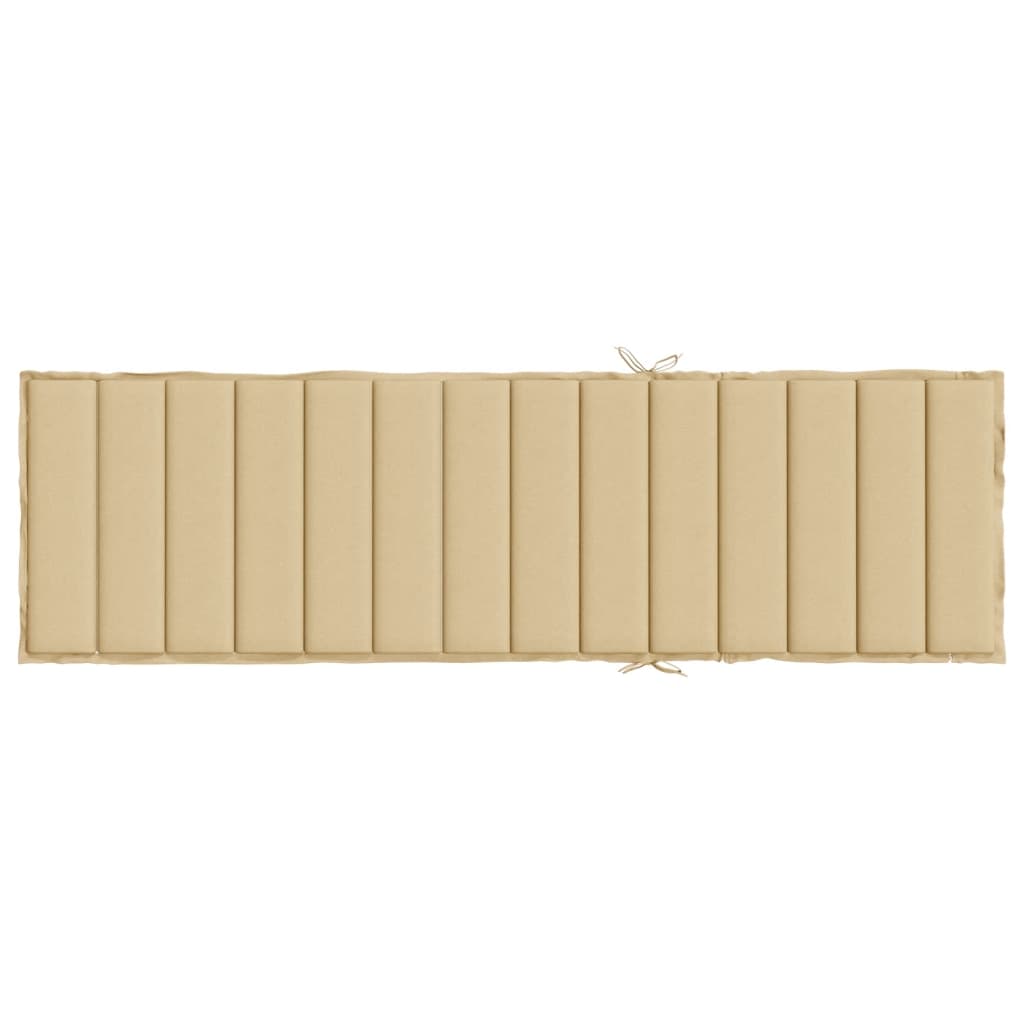 Cuscino per Lettino Prendisole Beige Mélange 200x60x4cm Tessuto