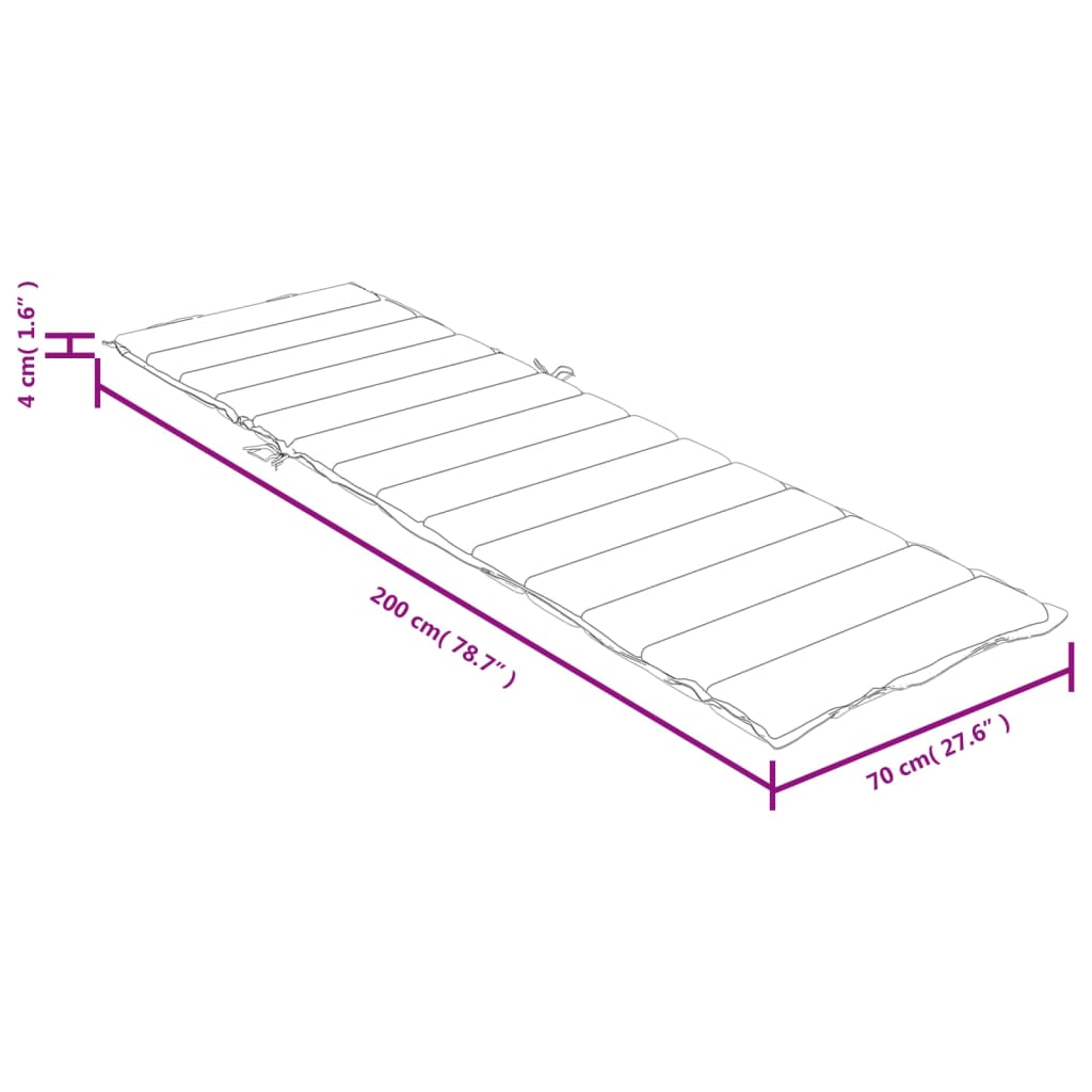 Cuscino per Lettino Prendisole Antracite Mélange 200x70x4 cm