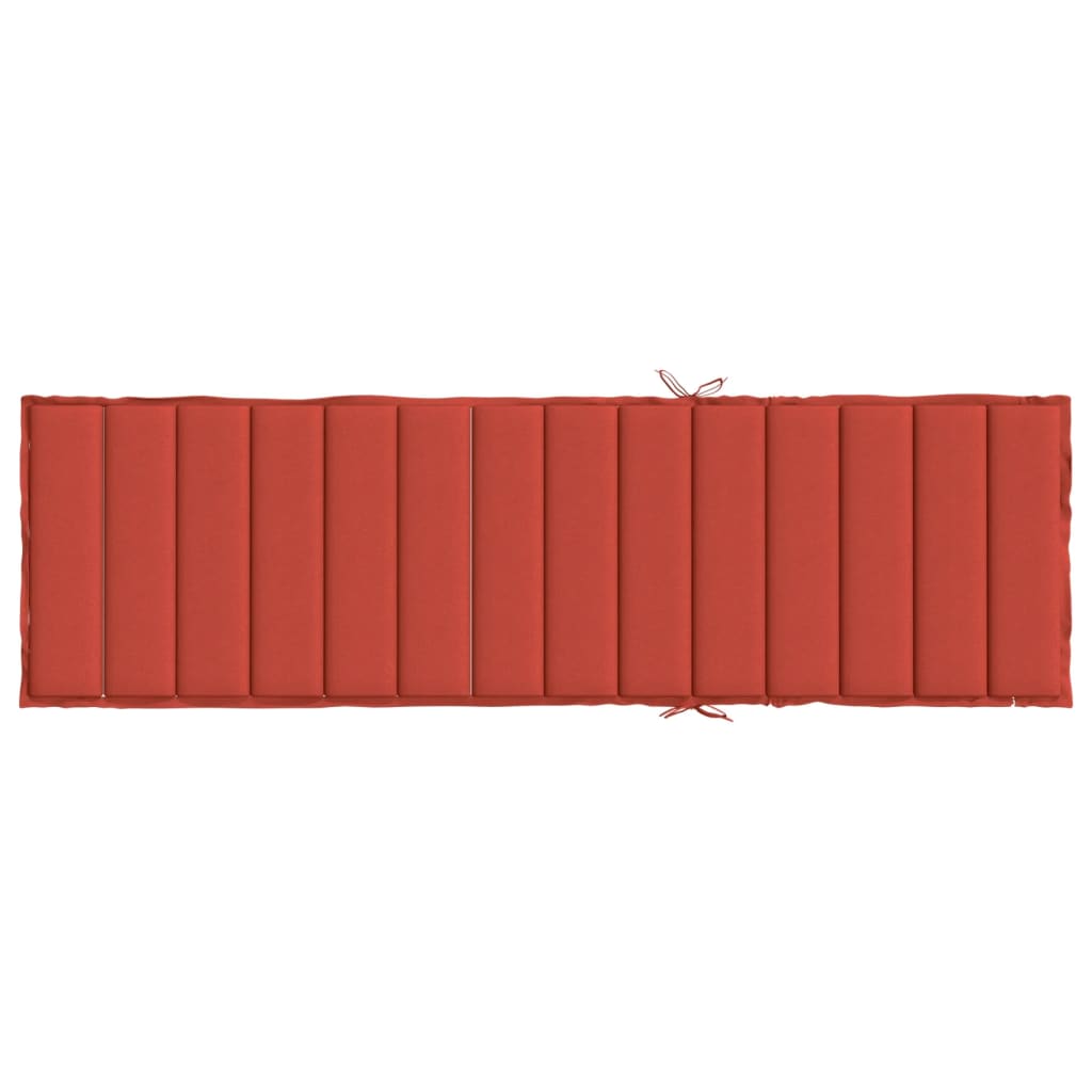 Cuscino per Lettino Prendisole Rosso Mélange 200x70x4cm Tessuto