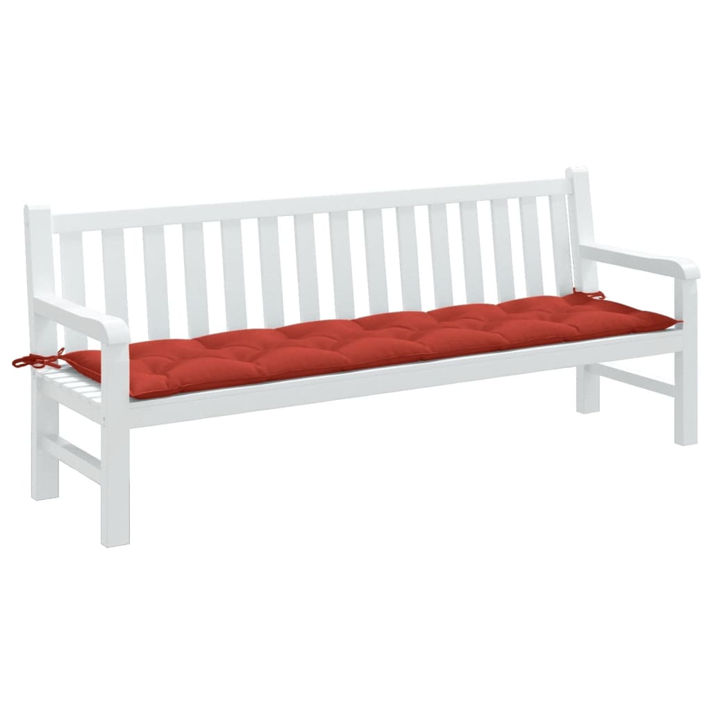 Cuscino per Panca da Giardino Rosso Mélange 200x50x7cm Tessuto