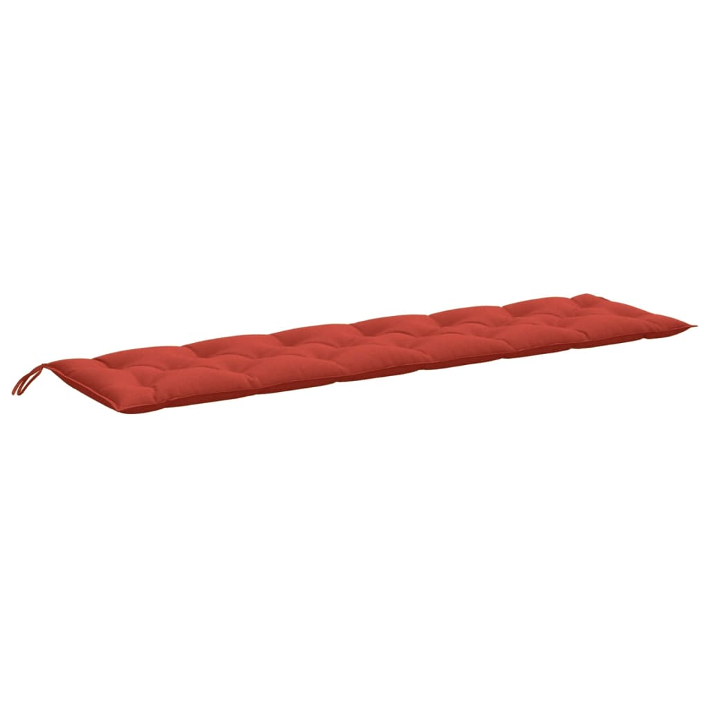 Cuscino per Panca da Giardino Rosso Mélange 200x50x7cm Tessuto