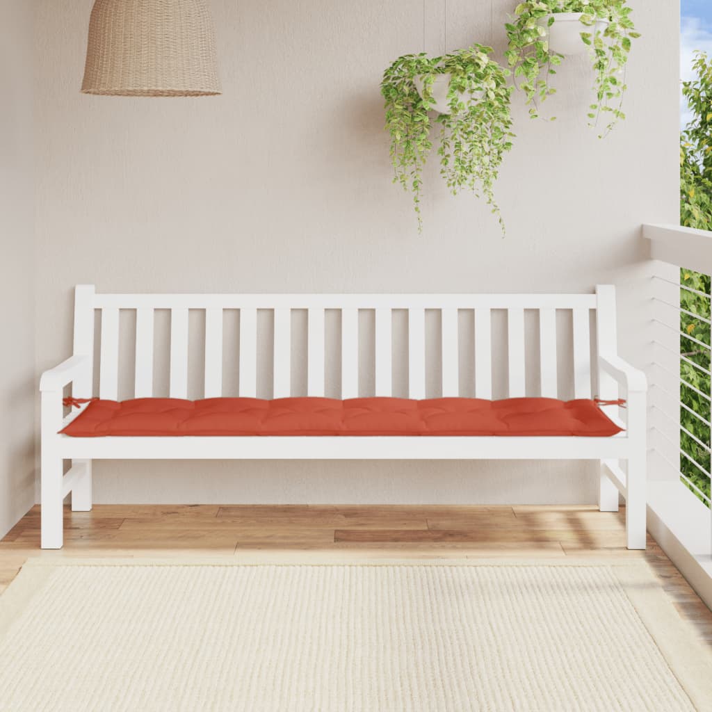 Cuscino per Panca da Giardino Rosso Mélange 200x50x7cm Tessuto