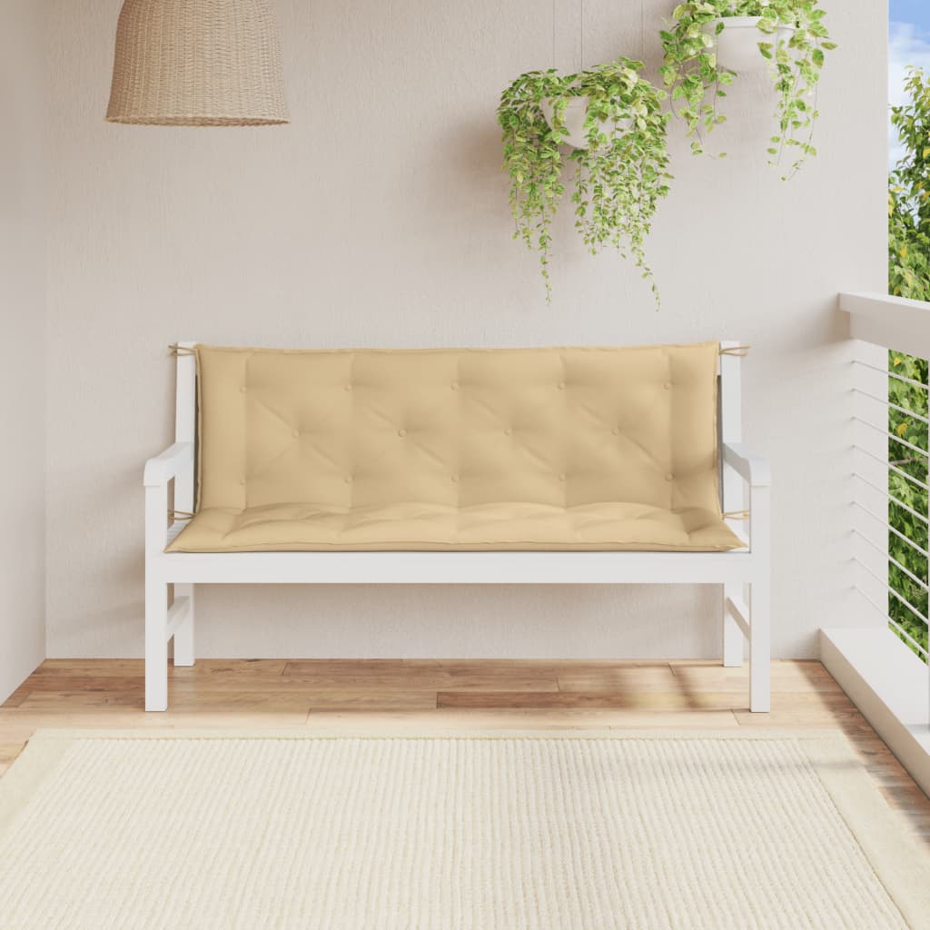 Cuscini Panca Giardino 2pz Beige Mélange 150x50x7 cm Tessuto