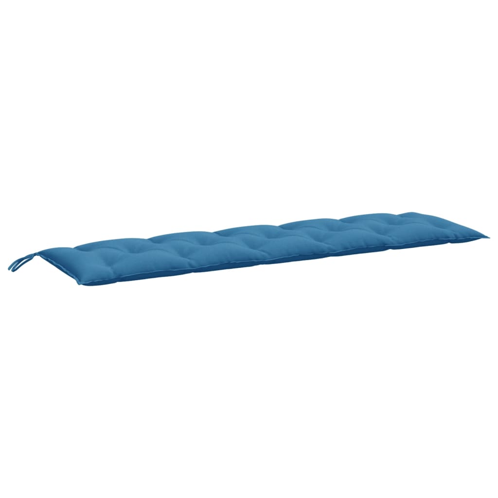 Cuscini Panca Giardino 2pz Blu Mélange 180x50x7 cm Tessuto