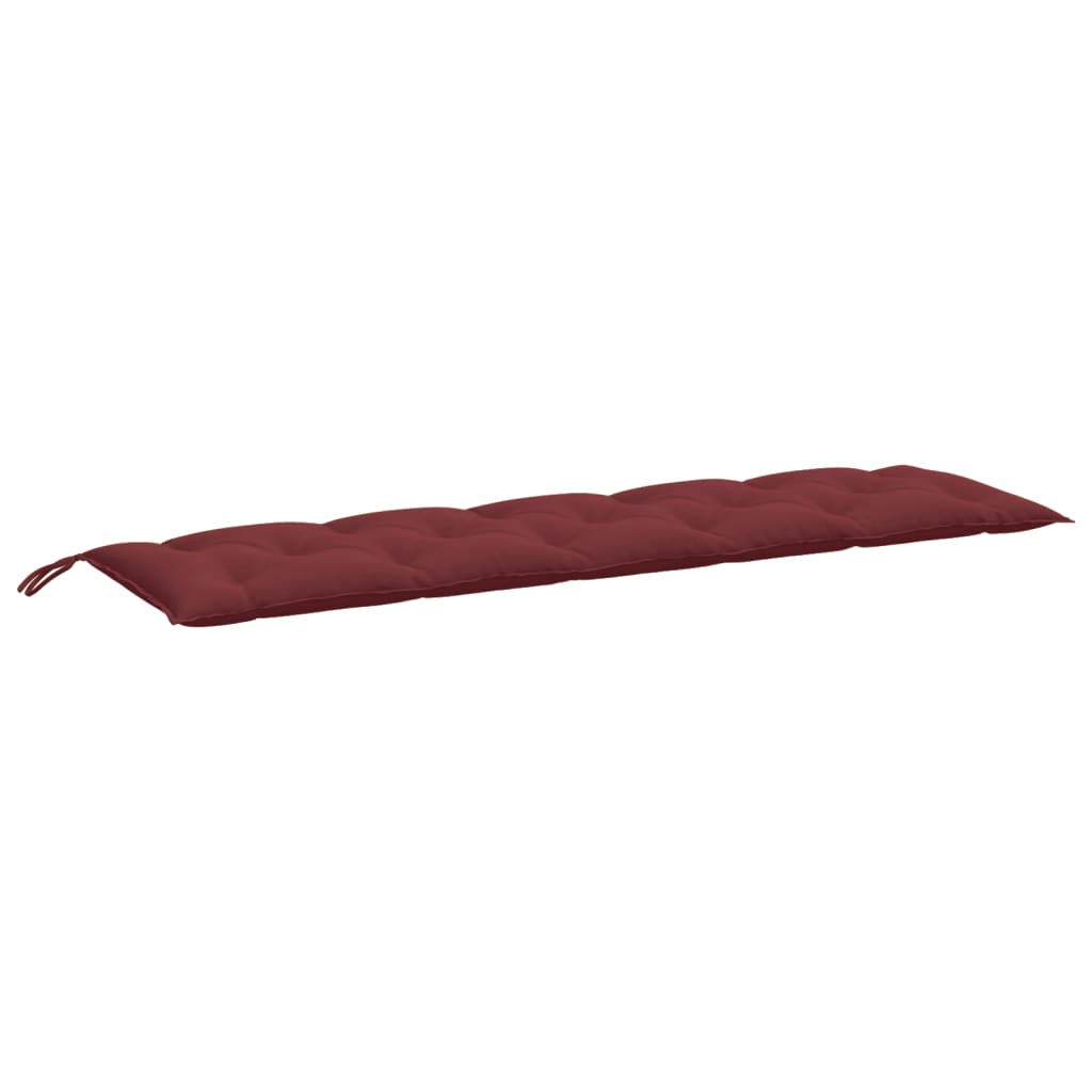 Cuscini Panca Giardino 2pz Rosso Vino Mélange 180x50x7 cm