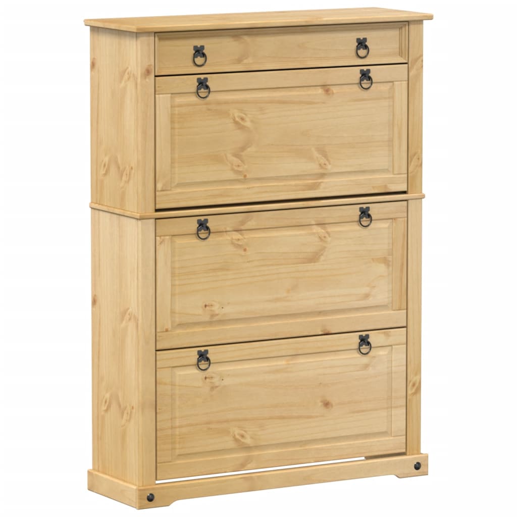 Scarpiera Corona 99x32x138 cm in Legno Massello di Pino