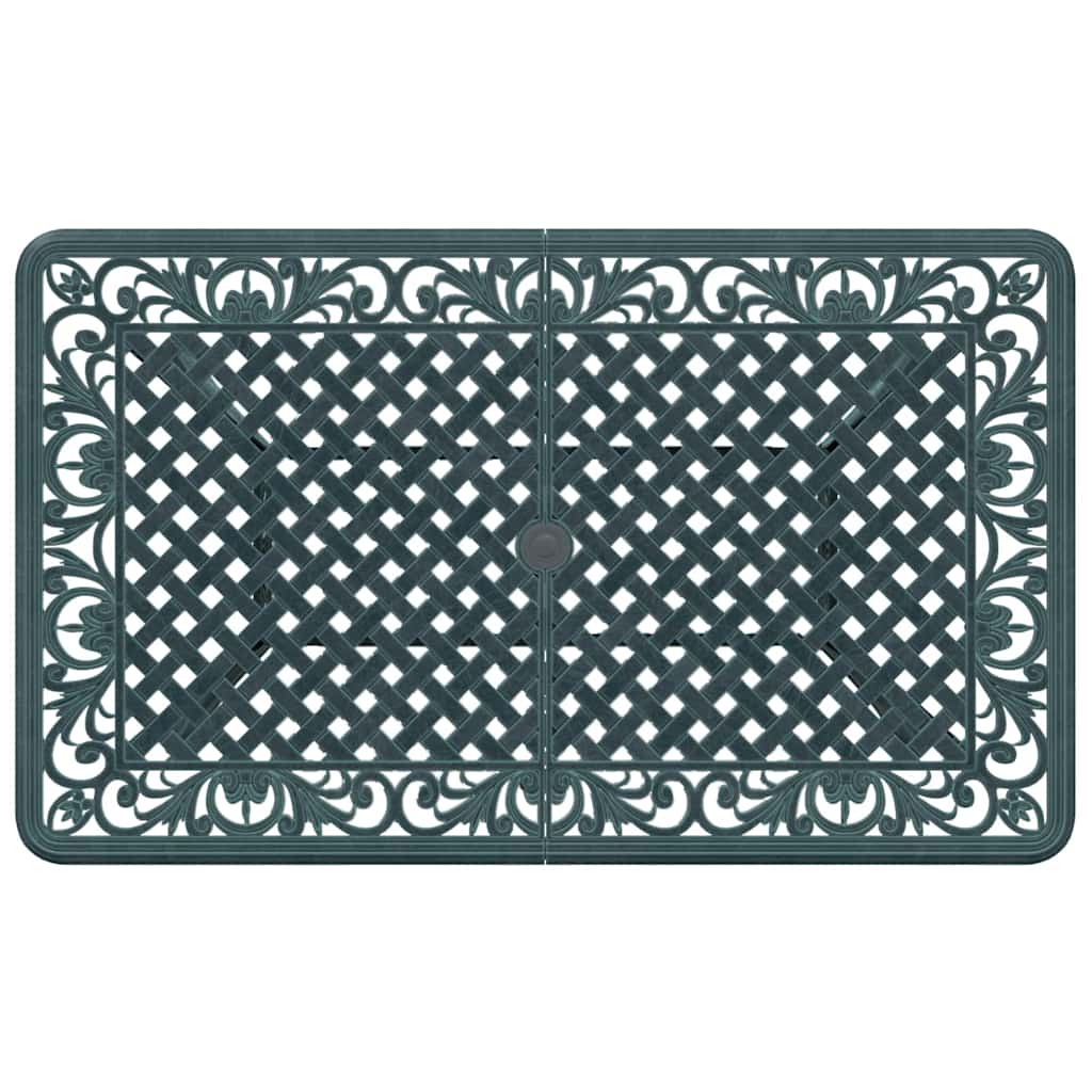Tavolo da Giardino Verde 150x90x72 cm in Alluminio Pressofuso