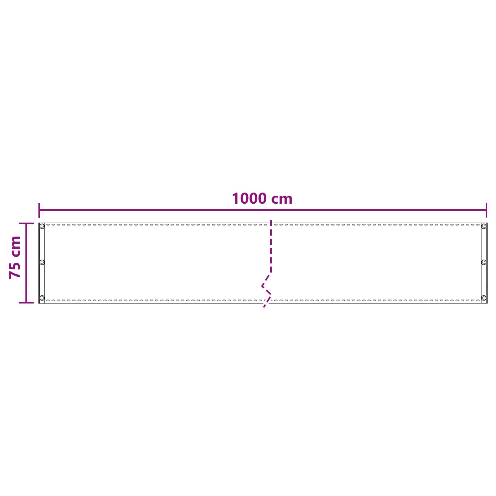 Schermo da balcone Antracite 75 x 1000 cm HDPE e alluminio