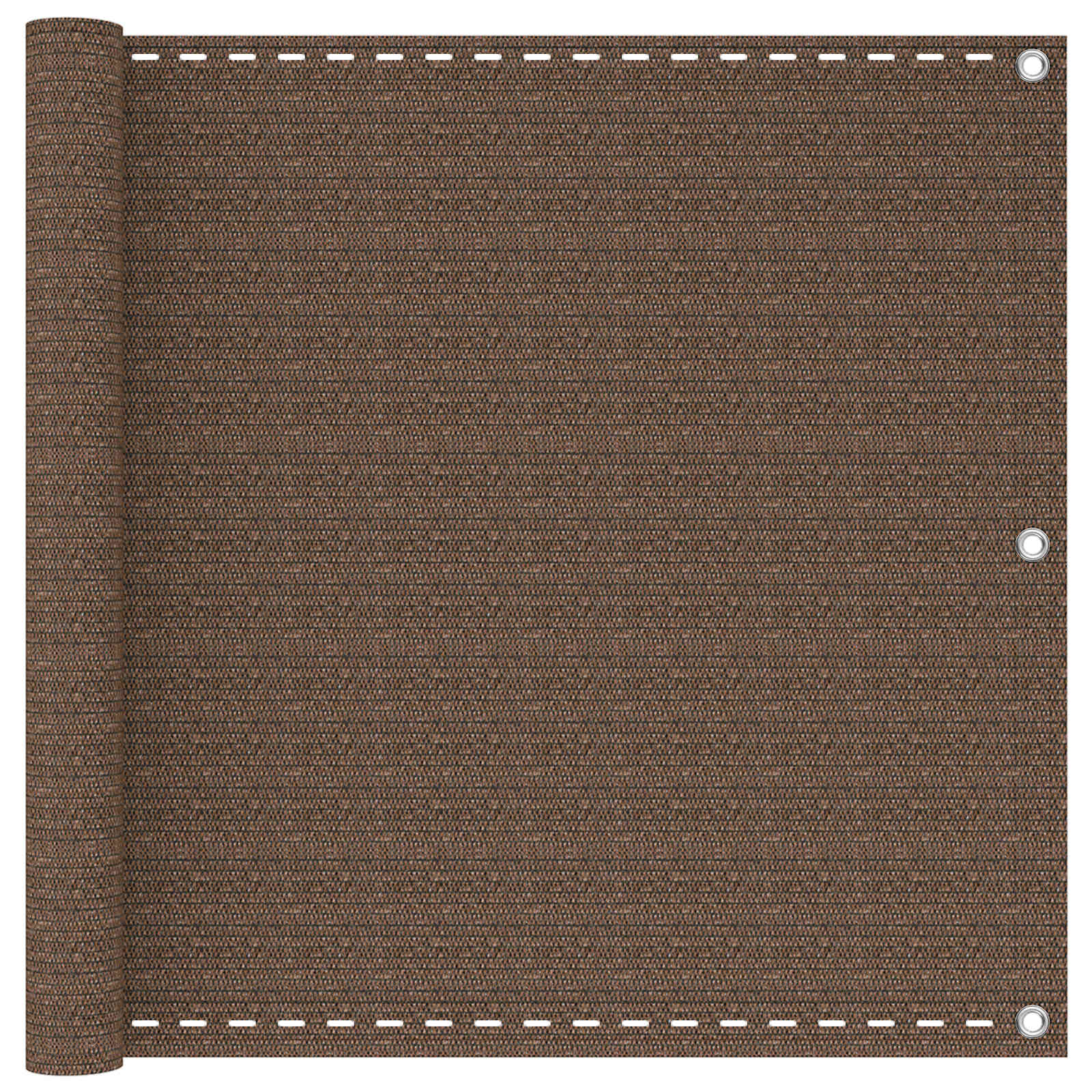 Schermo da balcone Marrone 75 x 1200 cm HDPE e alluminio