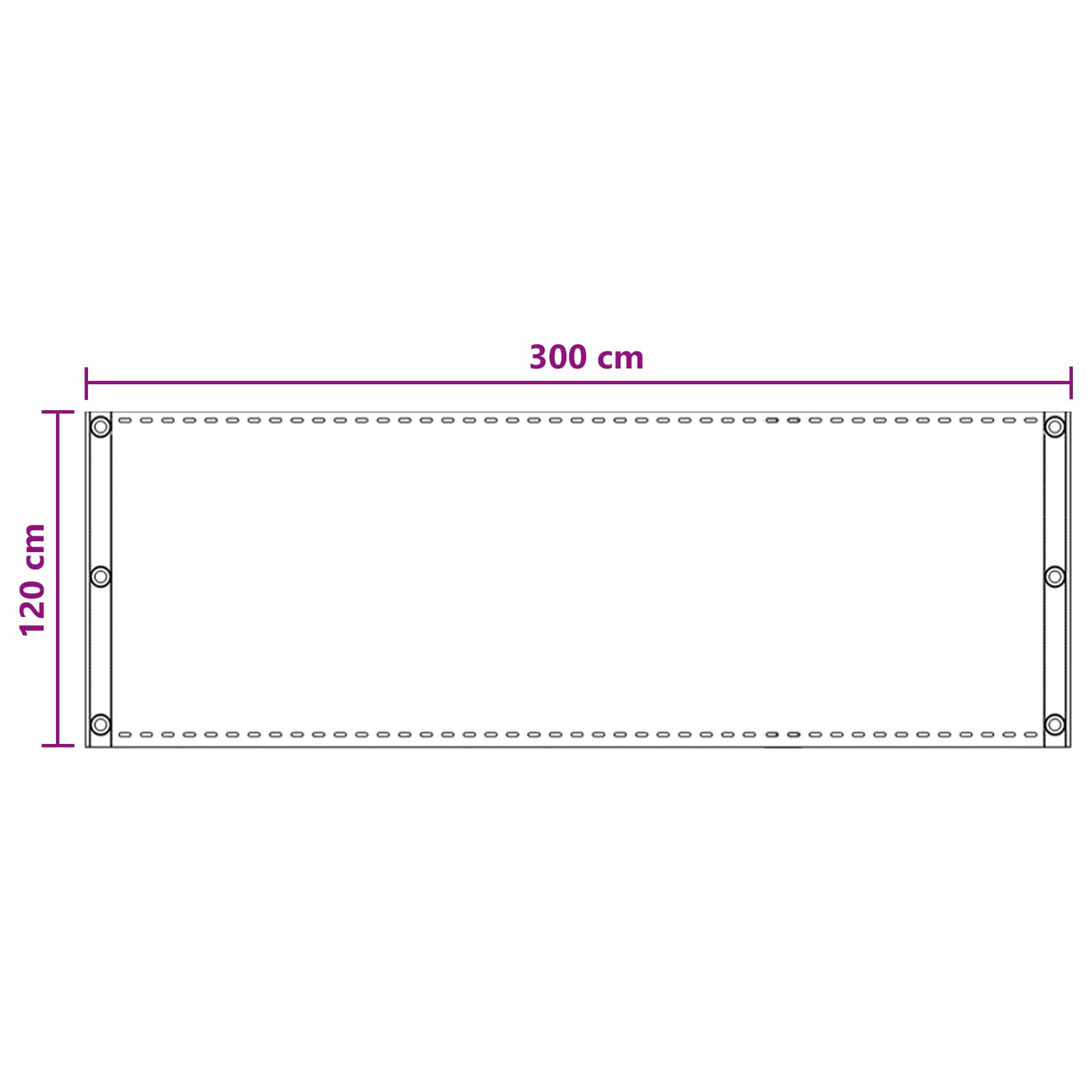 Schermo da balcone Grigio Chiaro 120 x 300 cm HDPE e alluminio