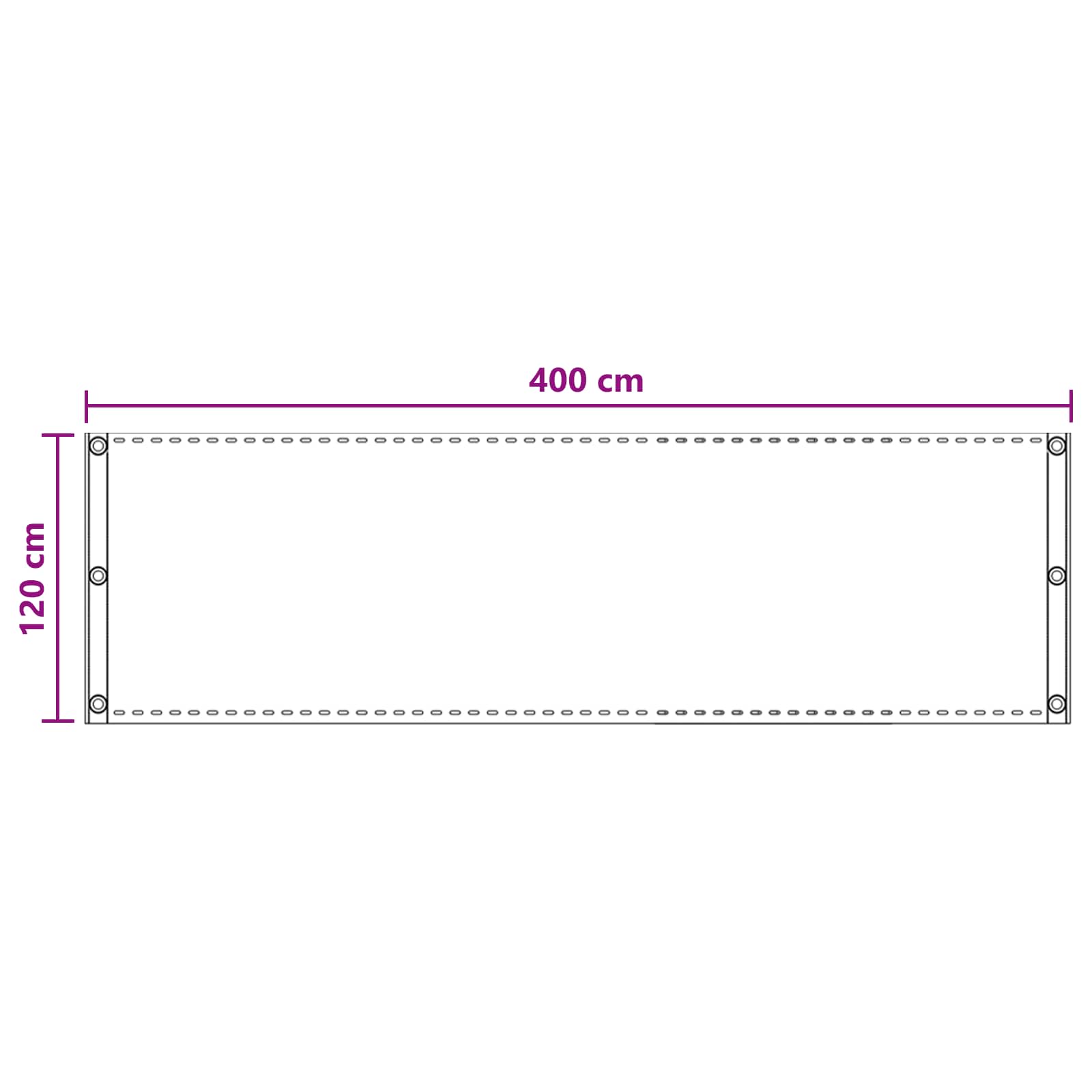 Schermo da balcone Grigio Chiaro 120 x 400 cm HDPE e alluminio