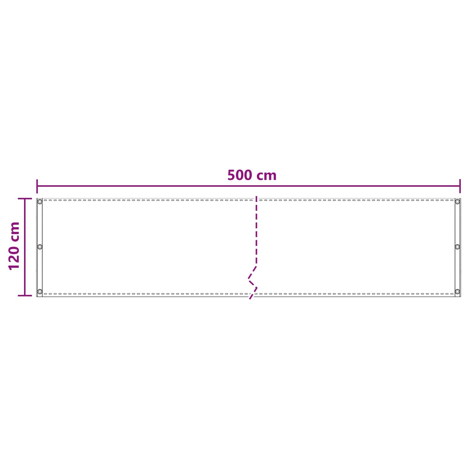 Schermo da balcone Grigio Chiaro 120 x 500 cm HDPE e alluminio