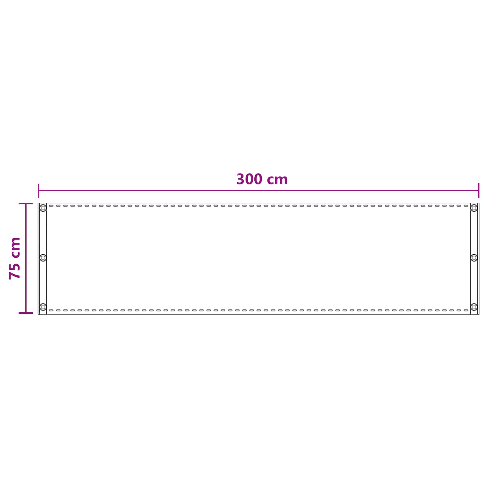 Schermo da balcone Sabbia 75 x 300 cm HDPE e alluminio