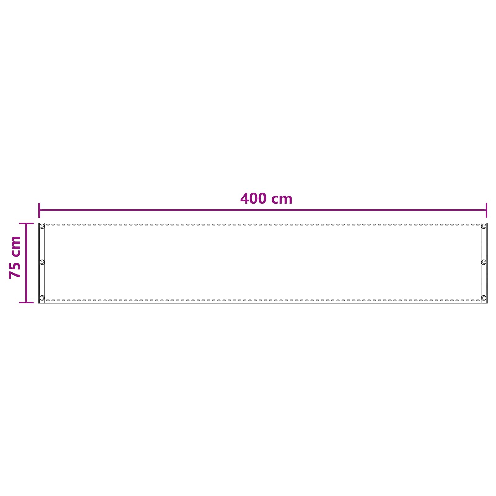 Schermo da balcone Sabbia 75 x 400 cm HDPE e alluminio
