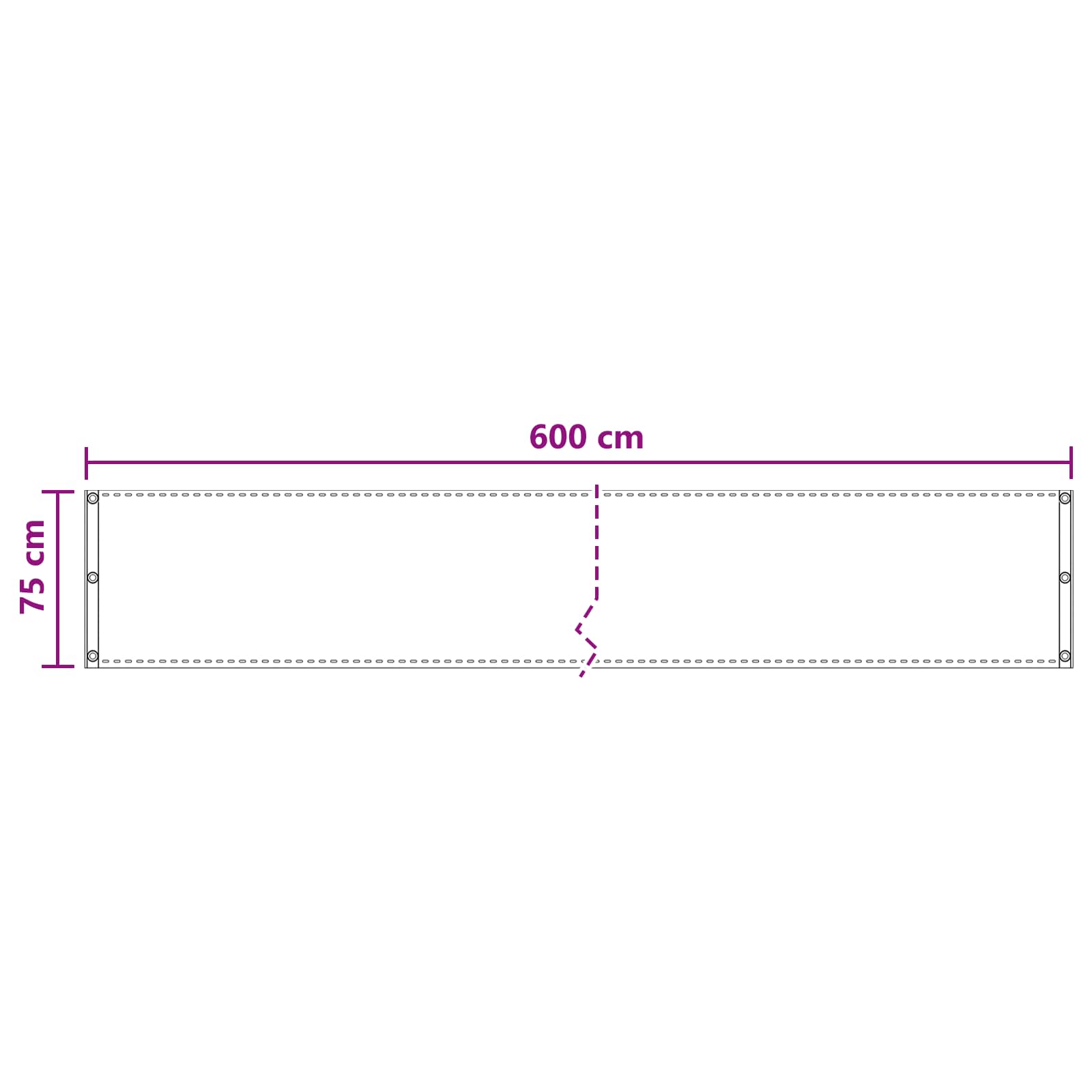Schermo da balcone Sabbia 75 x 600 cm HDPE e alluminio