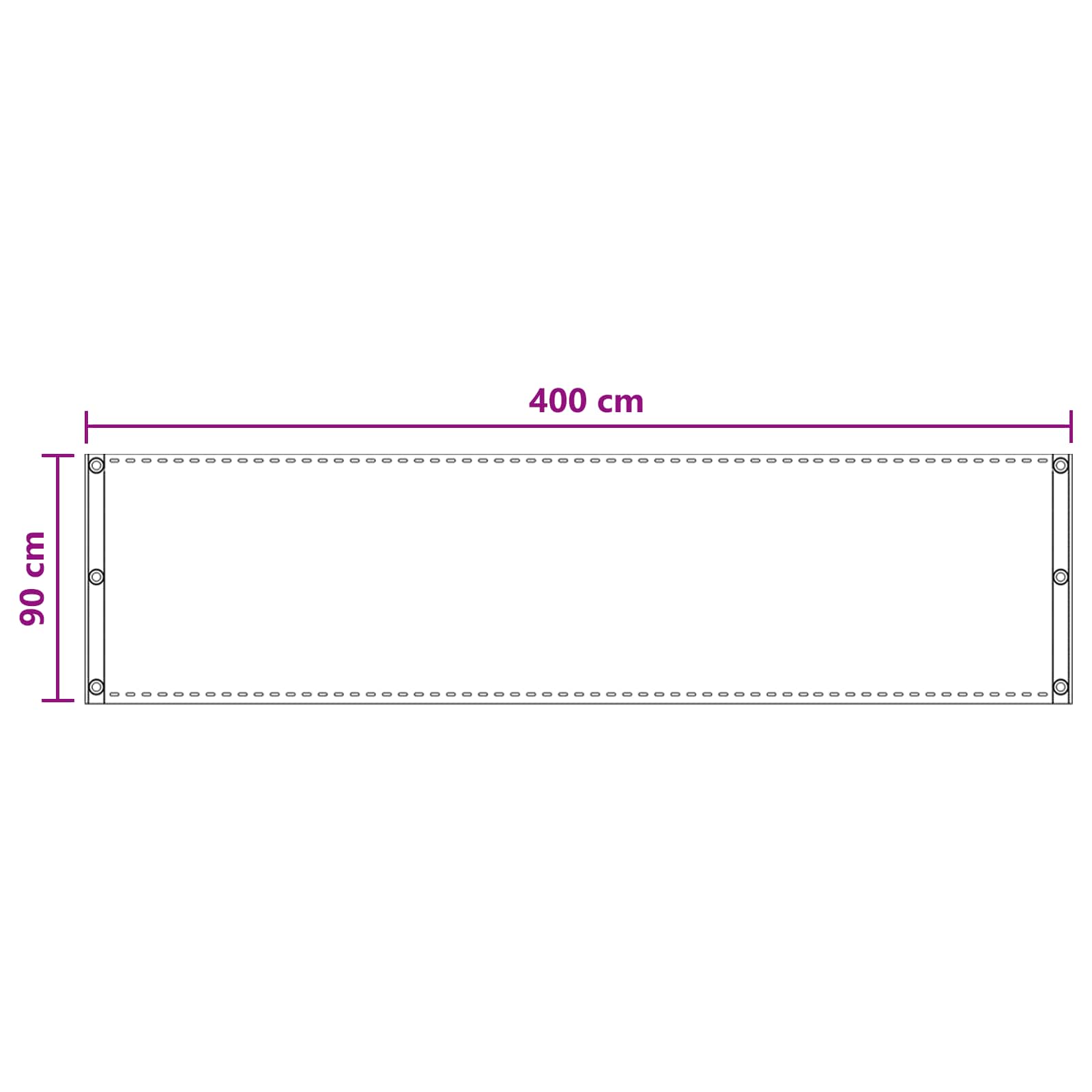 Schermo da balcone Sabbia 90 x 400 cm HDPE e alluminio