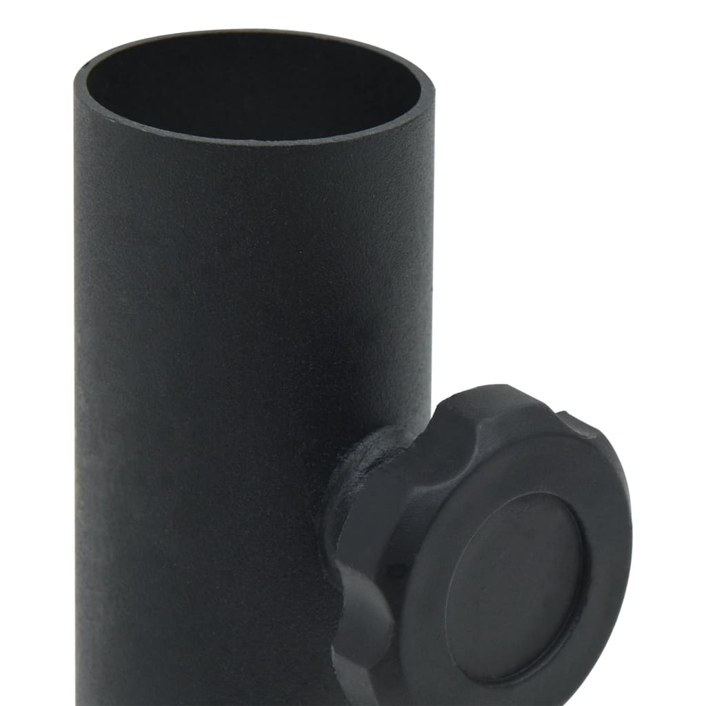 Base per Ombrellone per Palo da Ø32/34/38 mm Nero Opaco Acciaio