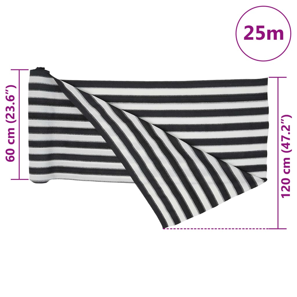 Rete per Privacy Antracite e Bianca 1,2x25 m in HDPE 75 g/m²