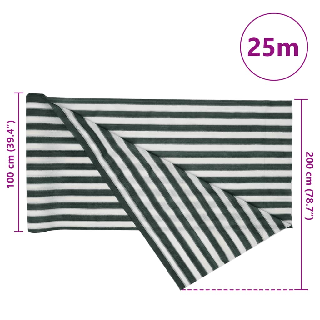 Rete per Privacy Verde e Bianco 2x25 m in HDPE 75 g/m²