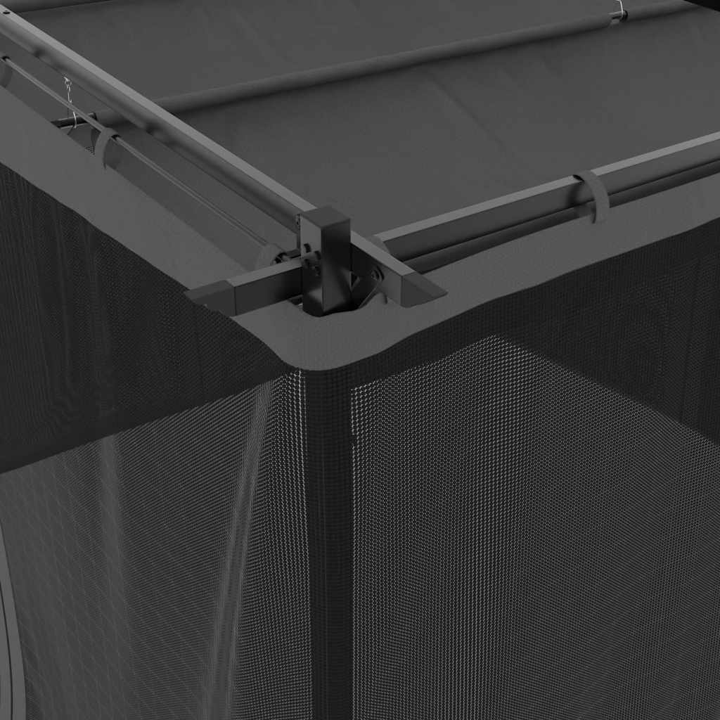 Gazebo con Pareti in Rete Antracite 3x3 m in Acciaio