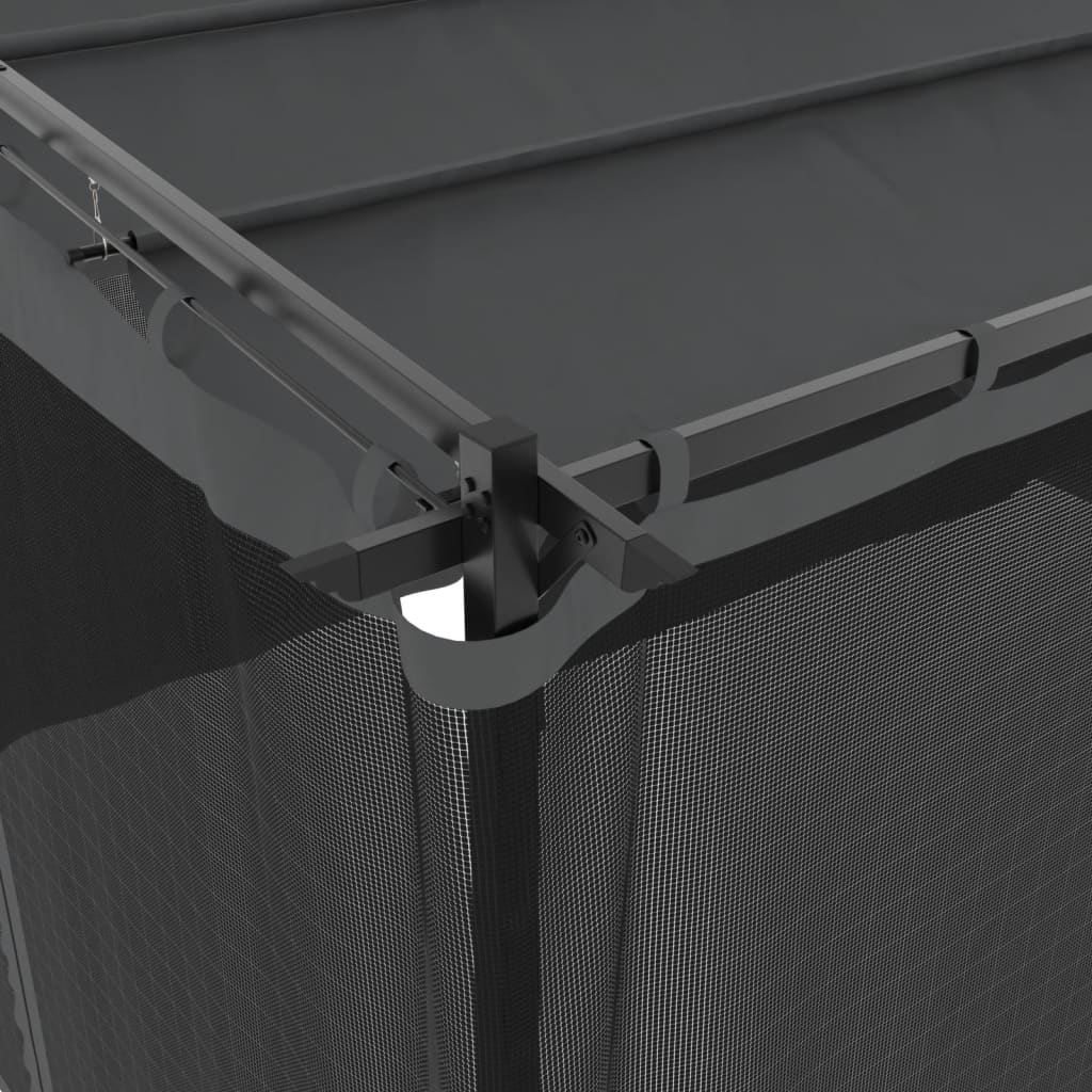 Gazebo con Pareti in Rete Antracite 4x3 m in Acciaio
