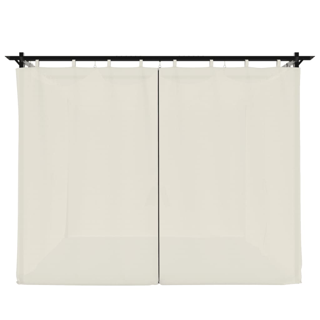 Gazebo con Tende Crema 3x3 m in Acciaio