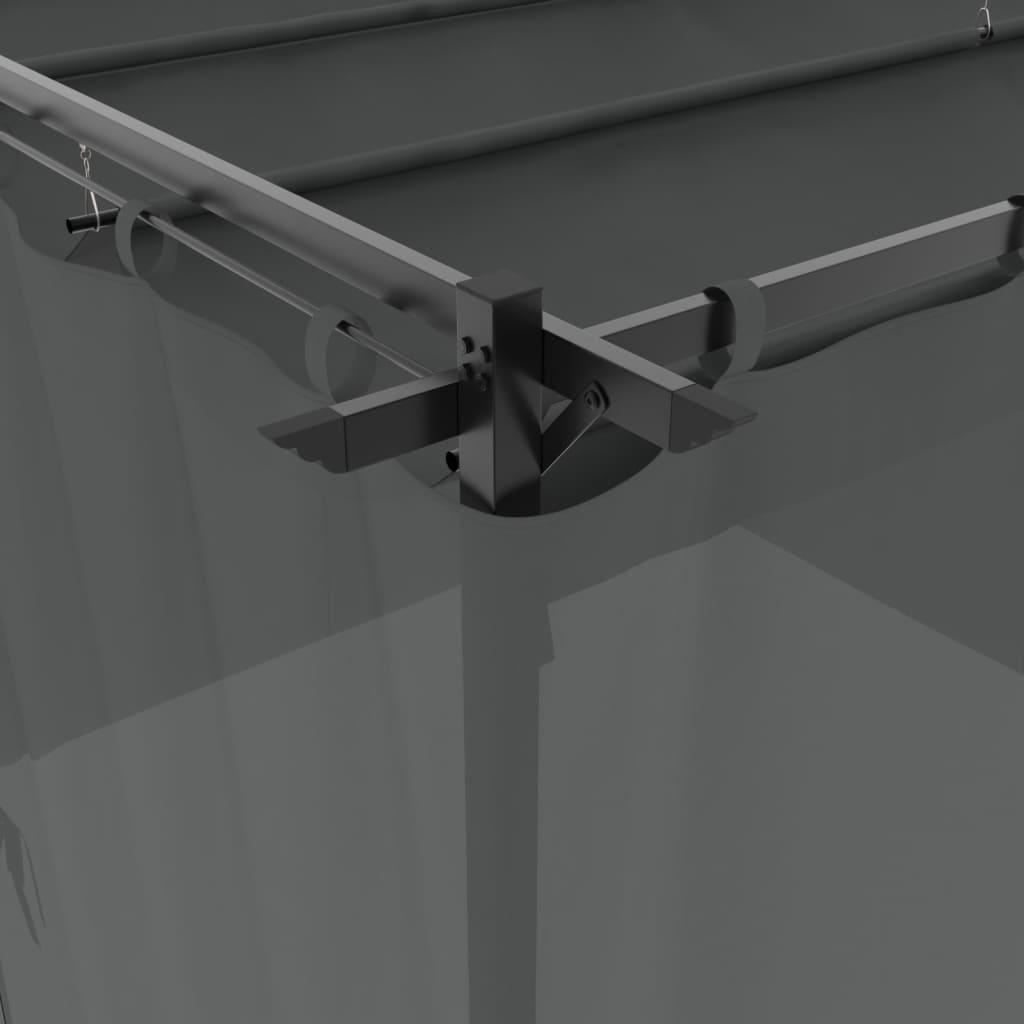 Gazebo con Tende Antracite 3x3 m in Acciaio