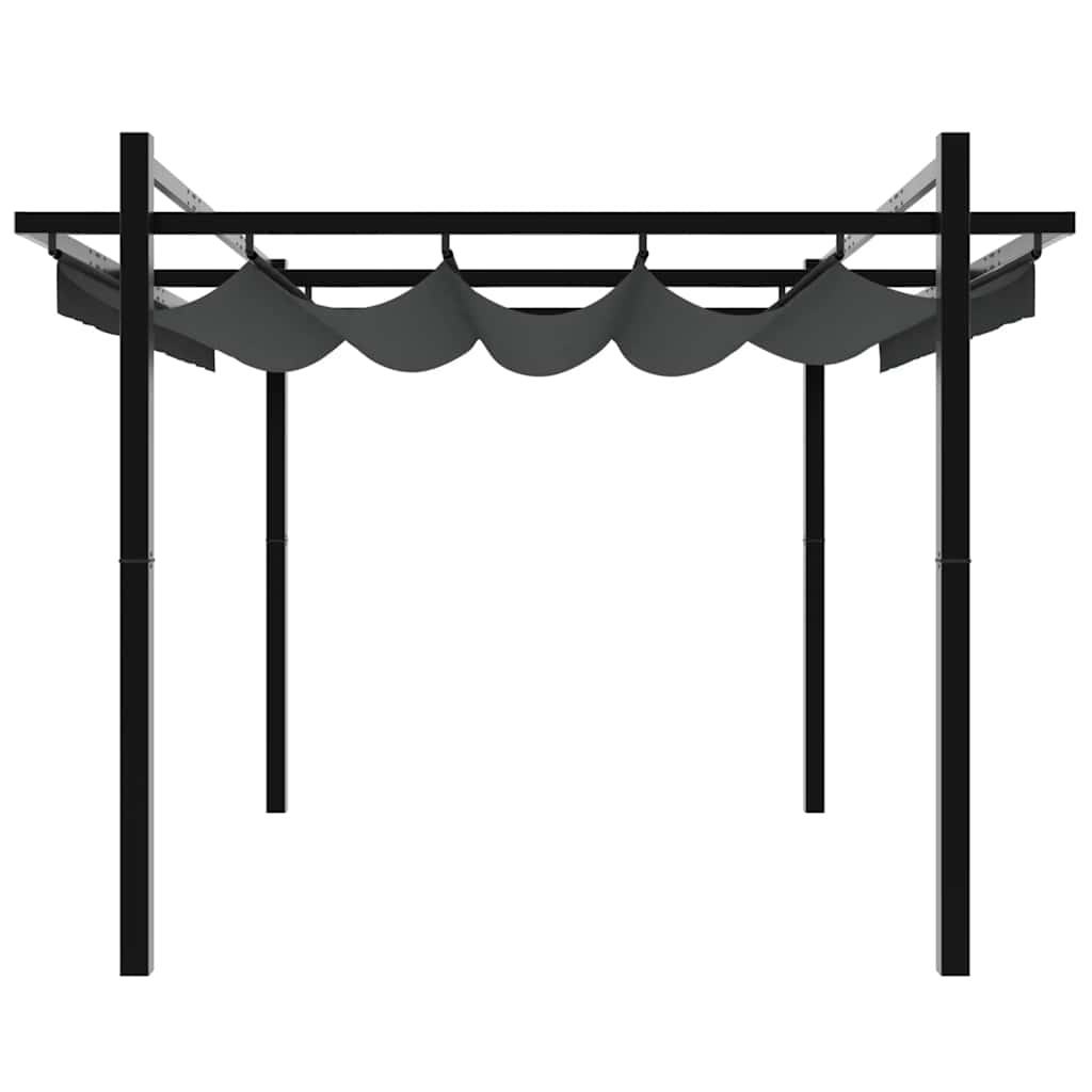 Gazebo Giardino con Tetto Retrattile Antracite 3x3 m Alluminio
