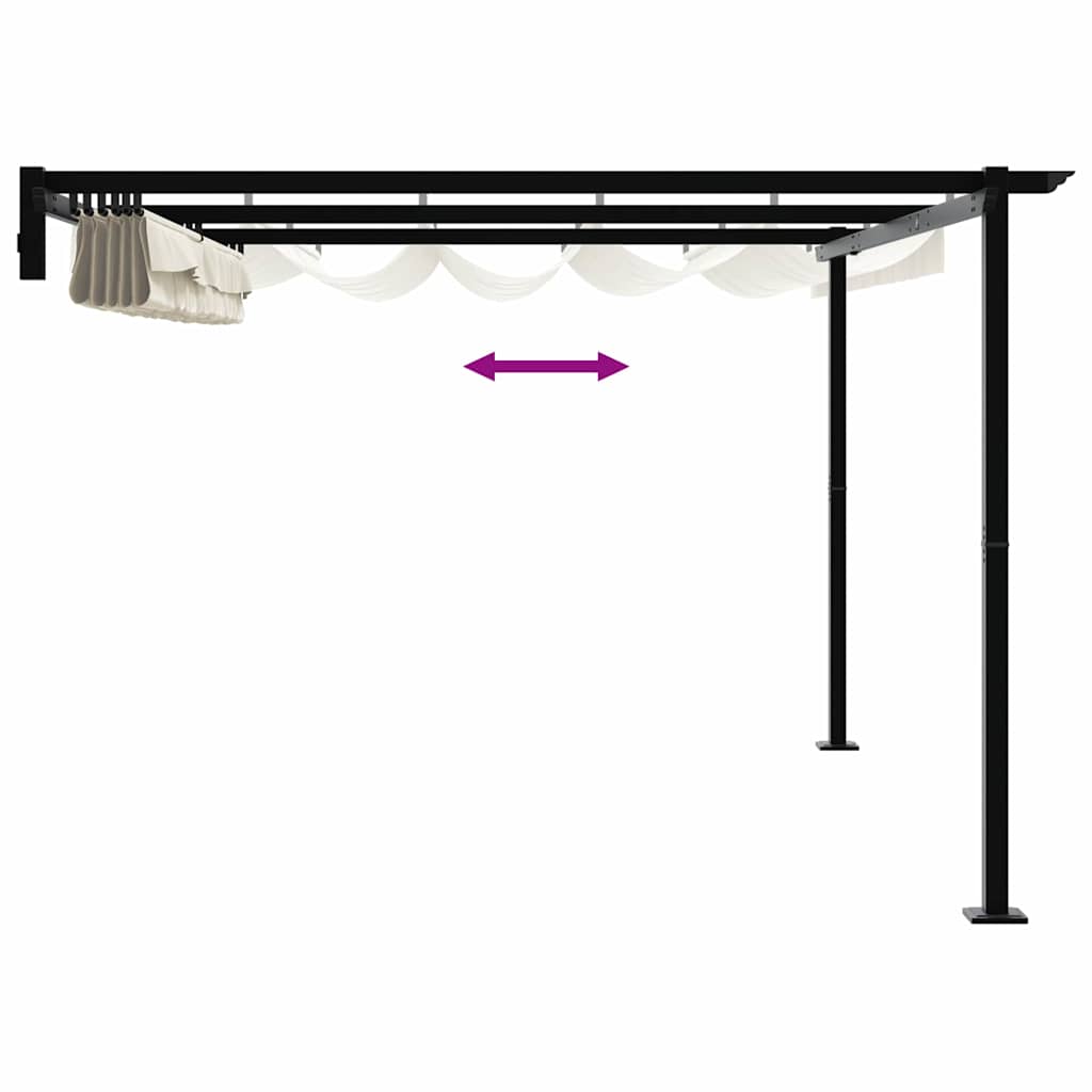 Gazebo 400 x 300 x 200 cm Crema Poliestere