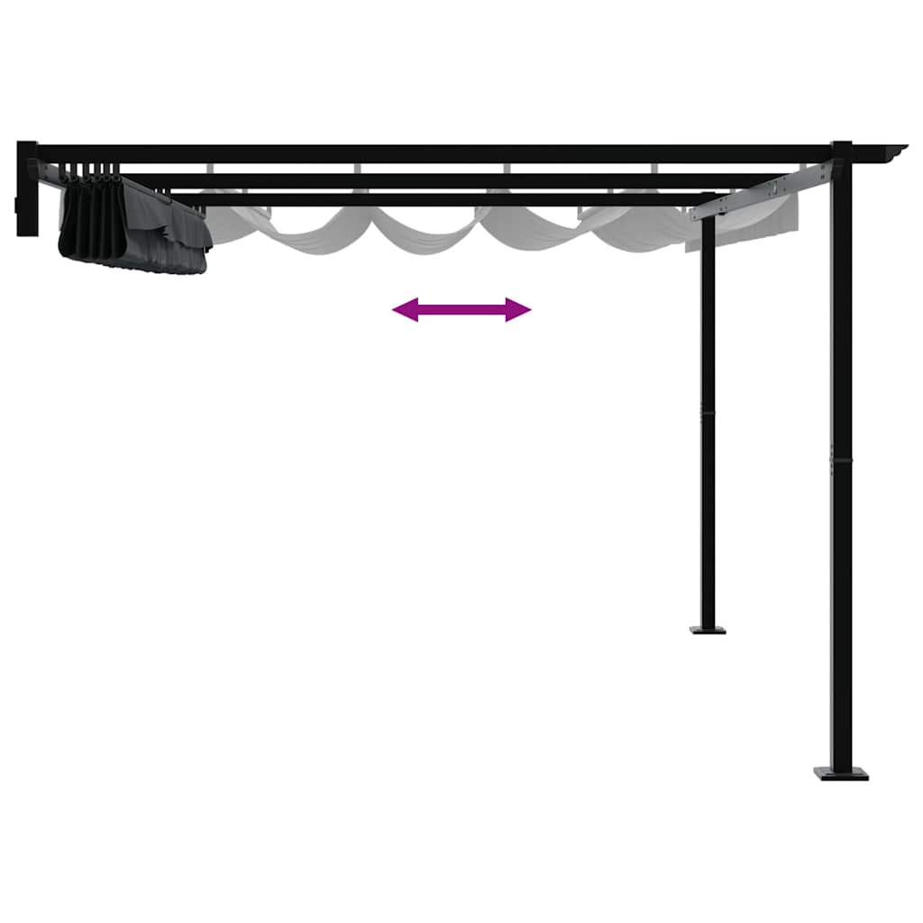 Gazebo 400 x 300 x 200 cm Antracite Poliestere