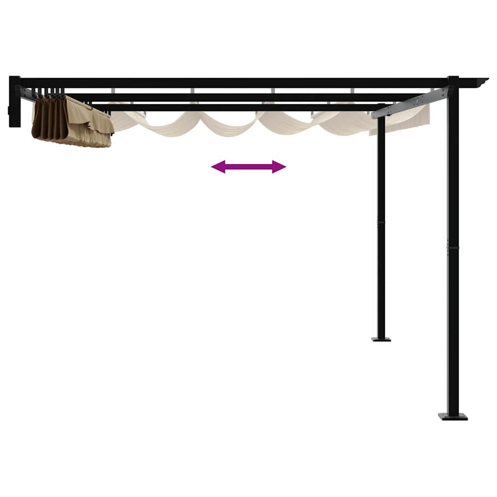 Gazebo 400 x 300 x 200 cm Tortora Poliestere