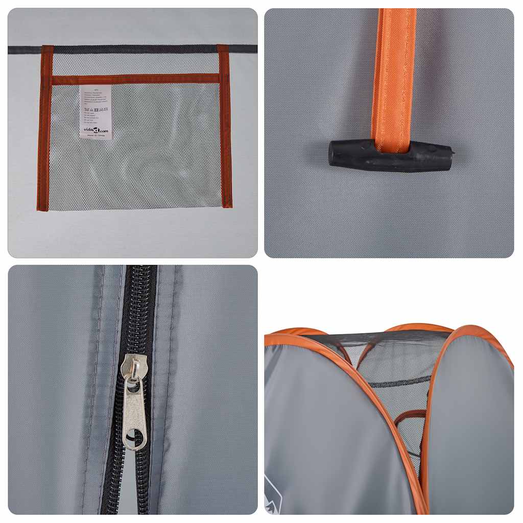 Tenda Privacy Pop-Up Grigio e Arancione Impermeabile