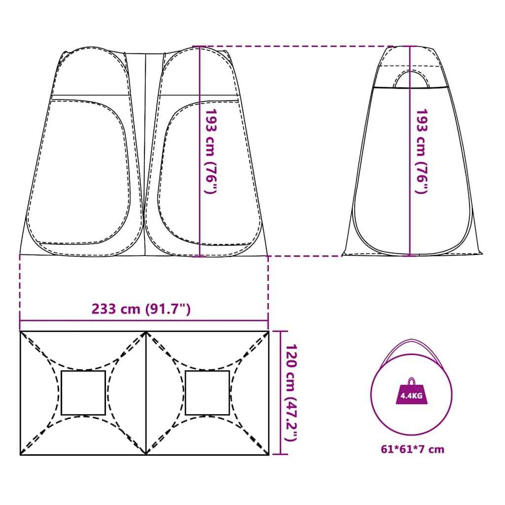 Tenda Privacy Pop-Up Verde Impermeabile