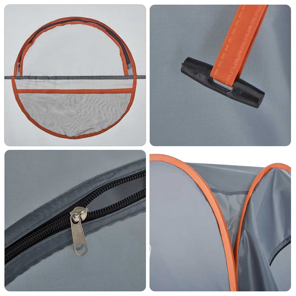 Tenda Privacy Pop-Up Grigio e Arancione Impermeabile