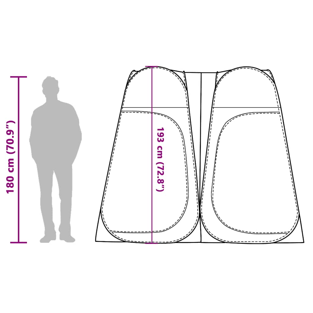 Tenda Privacy Pop-Up Grigio e Arancione Impermeabile