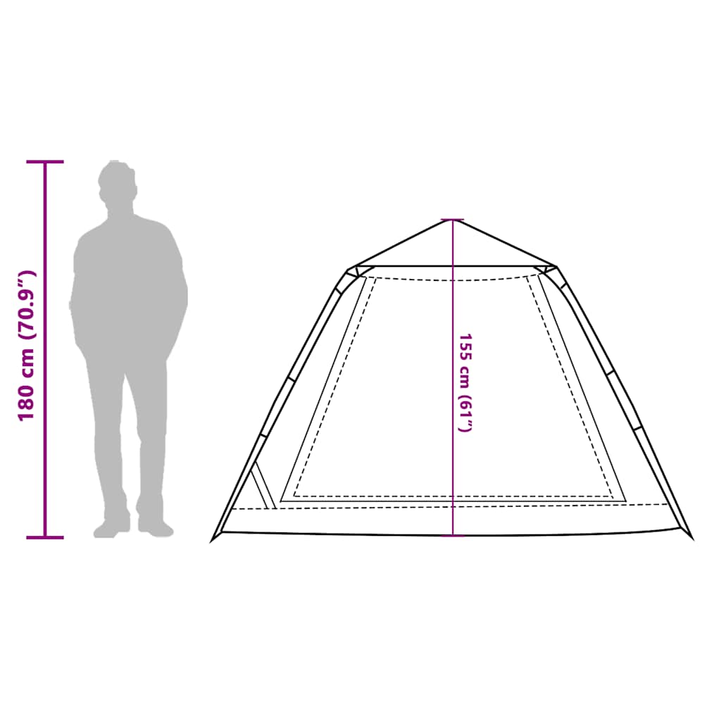 Tenda a Cupola da Campeggio 5 Persone Verde a Rilascio Rapido