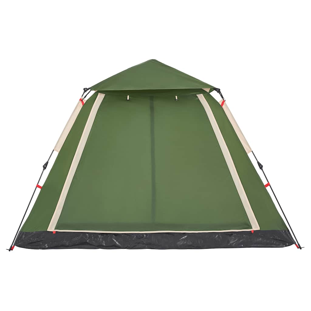 Tenda a Cupola da Campeggio 5 Persone Verde a Rilascio Rapido