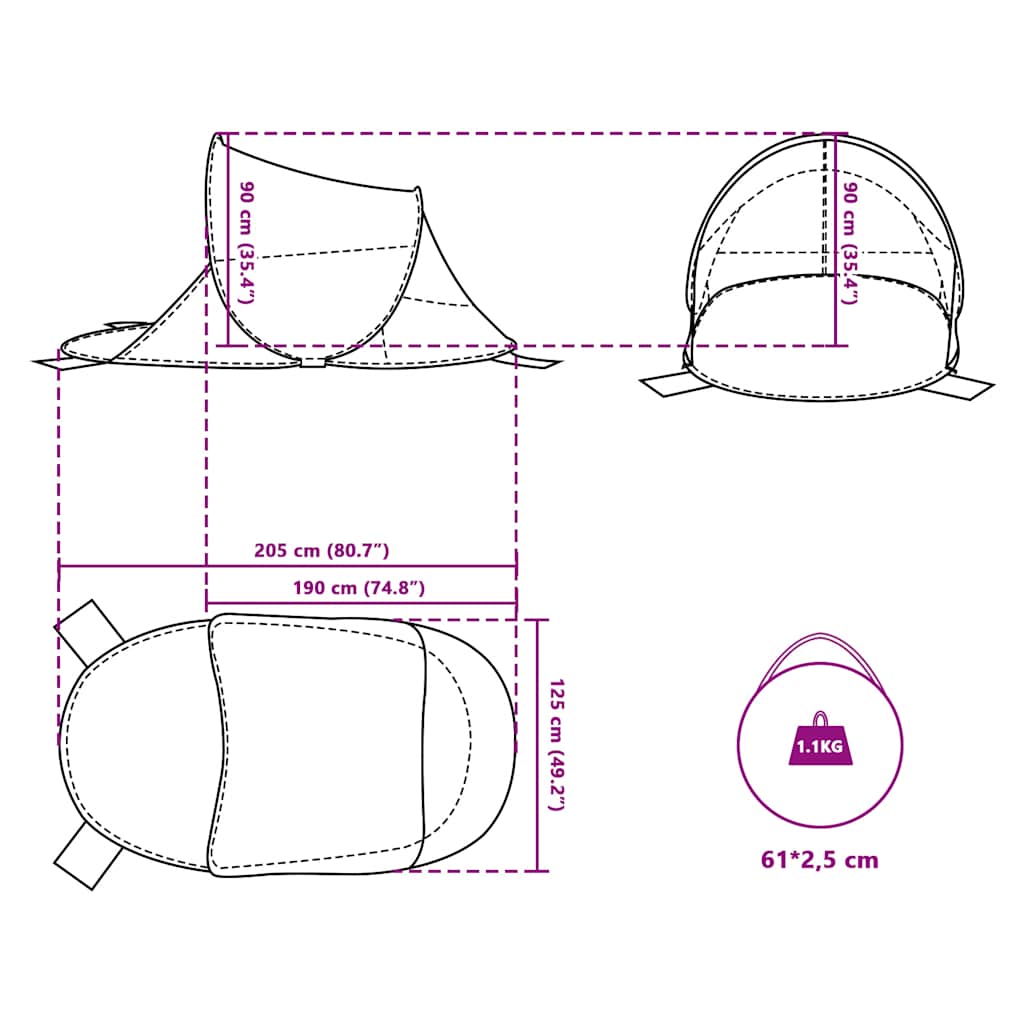 Tenda da Spiaggia Pop-Up Verde Mare Impermeabile