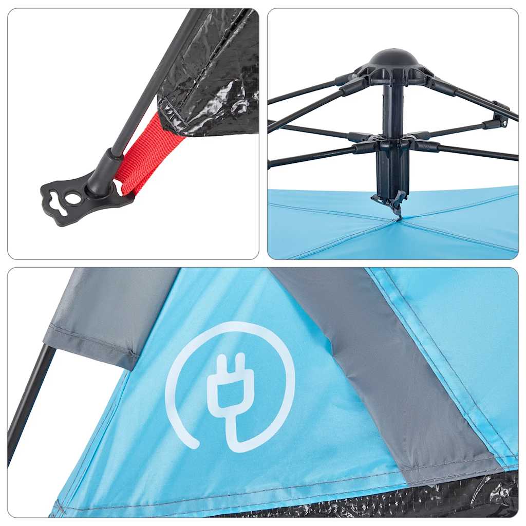 Tenda da Campeggio 2 Persone Blu a Rilascio Rapido