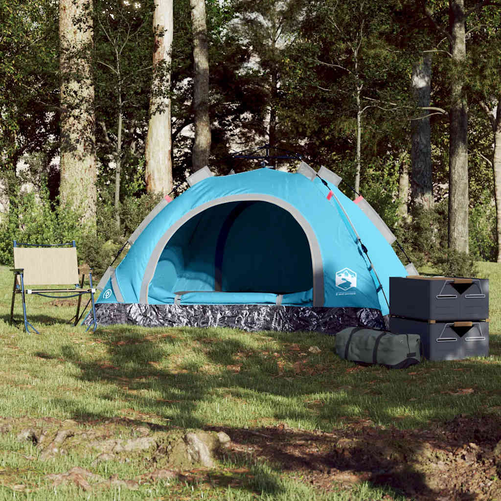 Tenda da Campeggio 2 Persone Blu a Rilascio Rapido